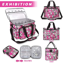 Load image into Gallery viewer, Knitting Bag, Yarn Tote Storage Organizer with Separate Crochet Hooks &amp; Knitting Needles Bag,Slits on Top to Protect Wool and Prevent Tangling Large Flower
