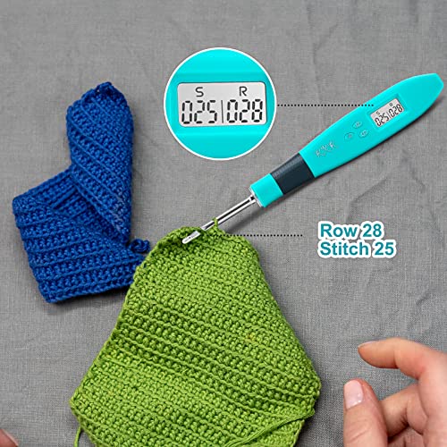 17 PCS Counting Crochet Hooks Set Ergonomic Handle Needles LED Digital  Counter
